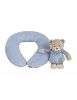 Almofada Cervical Lulu Azul Urso de Peluche 20 x 24 cm