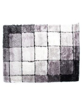 Alfombra DKD Home Decor Negro Poliéster Blanco Cuadros 120 x 180 x 2 cm