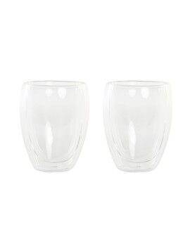 Set de Vasos DKD Home Decor Transparente Cristal Vidrio de Borosilicato 380 ml 2 Piezas