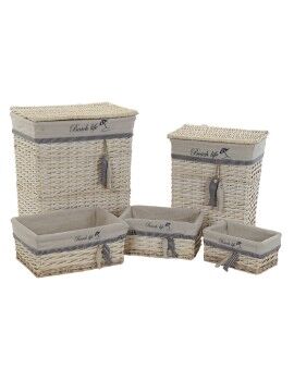 Conjunto de Cestas DKD Home Decor 47 x 35 x 56 cm Poliéster Espirais (5 Unidades)