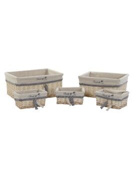 Conjunto de Cestas DKD Home Decor 48 x 38 x 13 cm Poliéster Espirais (5 Unidades)