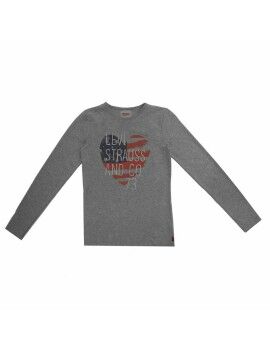 Camiseta de Manga Larga Infantil Levi's Fille Gris oscuro