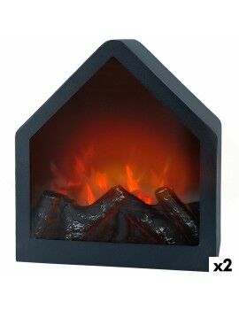 Chimenea Eléctrica Decorativa de Pared Ambients 20 x 23 x 14 cm (2 Unidades)