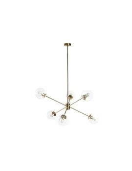 Candeeiro de teto DKD Home Decor 90 x 75 x 60 cm Cristal Dourado Metal Transparente 50 W