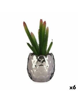 Planta Decorativa Cactus Cerámica Plástico 10 x 20 x 10 cm (6 Unidades)