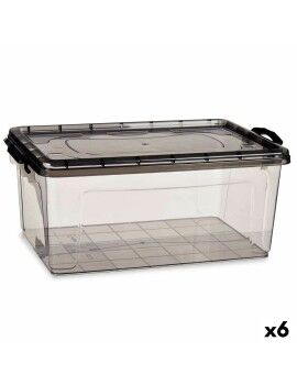 Caja de Almacenaje con Tapa Antracita Plástico 22 L 32 x 20,5 x 50 cm (6 Unidades)