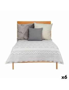 Colcha Reversible 240 x 260 cm Blanco Gris (6 Unidades)