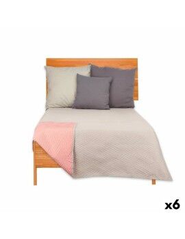 Colcha Reversible 240 x 260 cm Gris Rosa (6 Unidades)