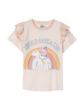 Camiseta de Manga Corta Infantil Peppa Pig Rosa claro