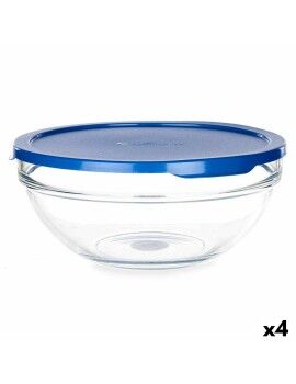 Fiambrera Redonda con Tapa Chefs Azul 1,7 L 20,5 x 9 x 20,5 cm (4 Unidades)