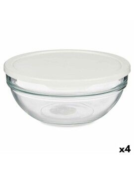 Fiambrera Redonda con Tapa Chefs Blanco 1,135 L 17,2 x 7,6 x 17,2 cm (4 Unidades)