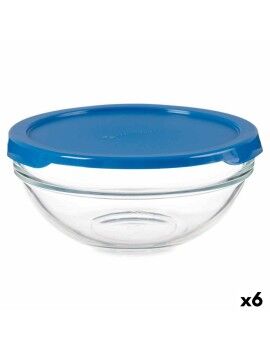 Fiambrera Redonda con Tapa Chefs Azul 595 ml 14 x 6,3 x 14 cm (6 Unidades)