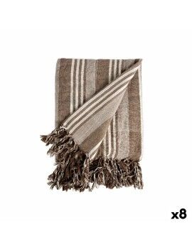 Foulard Multiusos Rayas 235 x 205 cm Blanco Beige (8 Unidades)