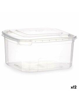 Lancheira Retangular com Tampa Transparente Polipropileno 1 L 14,1 x 8 x 15,5 cm (12 Unidades)