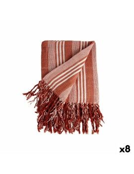 Foulard Multiusos Rayas 235 x 205 cm Blanco Rojo (8 Unidades)