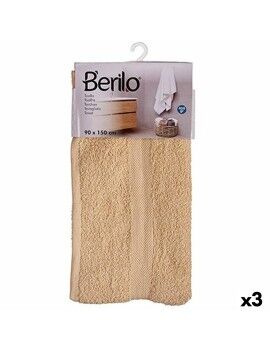 Toalla de baño 90 x 150 cm Crema (3 Unidades)