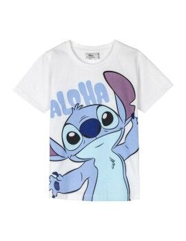 Camiseta de Manga Corta Infantil Stitch Blanco