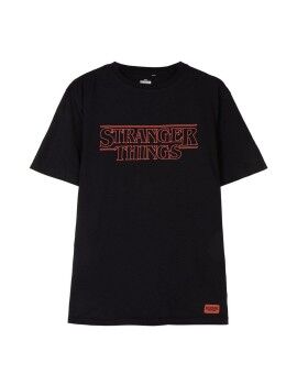 Camiseta de Manga Corta Infantil Stranger Things Negro