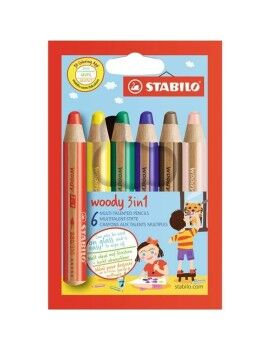 Lápices de colores Stabilo Woody 3 in 1 3 en 1 Multicolor