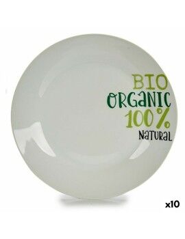 Plato Llano Organic Porcelana 24,4 x 2,6 x 24,4 cm (10 Unidades)