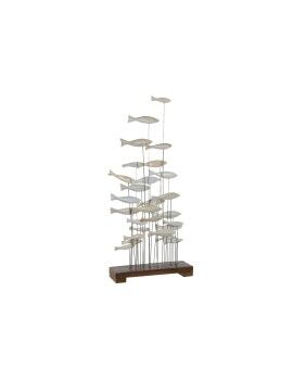 Figura Decorativa Home ESPRIT Branco Castanho Espirais 45 x 15 x 100 cm