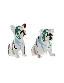 Figura Decorativa DKD Home Decor Multicolor Cão Lacado 20 x 12,5 x 17,5 cm (2 Unidades)