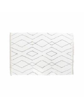 Alfombra DKD Home Decor Blanco Gris Rombos Scandi Ø 9,4 cm 120 x 180 x 3 cm