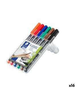 Conjunto de Canetas de Feltro Staedtler Lumocolor 317 M Multicolor (16 Unidades)