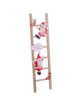 Adorno Navideño Multicolor Madera Escalera Papá Noel 17 x 1,8 x 60 cm