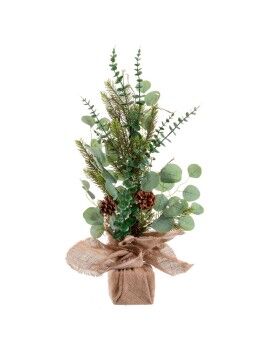 Adorno Navideño Verde Natural Plástico Fibra Piñas 63,5 cm