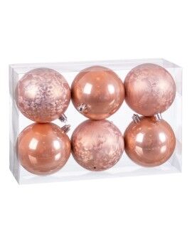 Bolas de Navidad Beige Plástico 8 x 8 x 8 cm (6 Unidades)