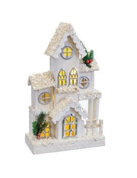 Adorno Navideño Blanco Madera Casa 24 x 11 x 39 cm