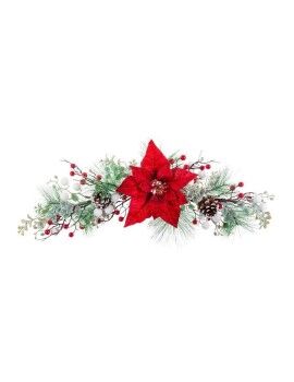 Adorno Navideño Rojo Multicolor Plástico Tejido Piñas 60 cm