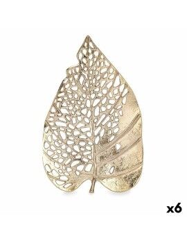 Figura Decorativa Hoja Dorado Metal 40,5 x 4 x 26 cm (6 Unidades)