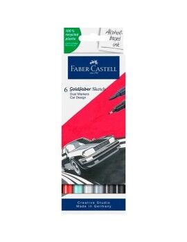 Conjunto de Canetas de Feltro Faber-Castell Goldfaber Sketch - Car Design Duplo 6 Peças