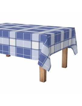 Toalha de mesa em rolo Exma Antimanchas Azul Aos quadrados Clássico 140 cm x 25 m