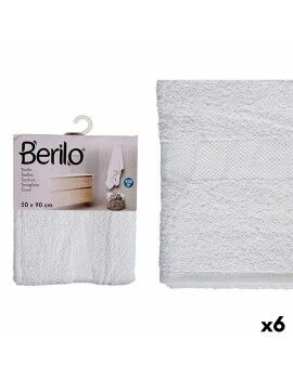 Toalla de baño 50 x 90 cm Blanco (6 Unidades)