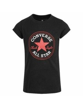 Camiseta de Manga Corta Infantil Converse Timeless Patch Negro