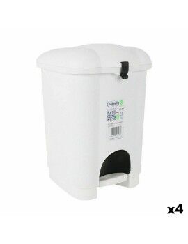 Caixote do Lixo com Pedal Tontarelli Carolina 6 L Branco 20 x 22,5 x 29,7 cm (4 Unidades)