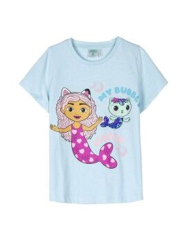 Camiseta de Manga Corta Infantil Gabby's Dollhouse Turquesa