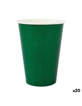 Set de Vasos Algon Desechables Cartón Verde 20 Piezas 220 ml (20 Unidades)