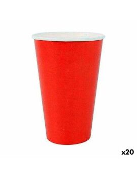 Set de Vasos Algon Desechables Cartón Rojo 10 Piezas 350 ml (20 Unidades)