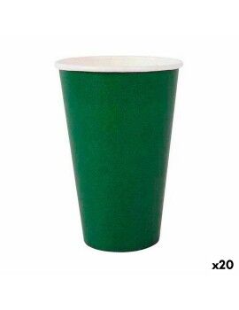 Set de Vasos Algon Desechables Cartón Verde 10 Piezas 350 ml (20 Unidades)