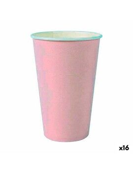 Set de Vasos Algon Desechables Cartón Rosa 7 Piezas 450 ml (16 Unidades)