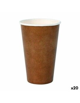 Set de Vasos Algon Desechables Cartón papel kraft 35 Piezas 350 ml (20 Unidades)