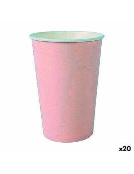 Set de Vasos Algon Desechables Cartón Rosa 20 Piezas 220 ml (20 Unidades)