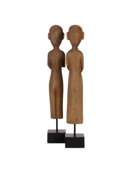 Figura Decorativa Natural Africano 14,5 x 9 x 38,5 cm (2 Unidades)