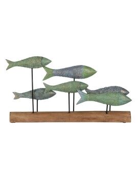 Figura Decorativa Verde Natural Peces 56 x 7 x 31 cm