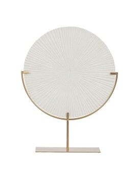 Figura Decorativa Branco Dourado Círculo 45 x 10 x 57 cm