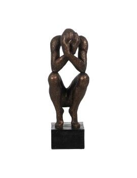 Figura Decorativa Preto Cobre Homem 16 x 19 x 47 cm